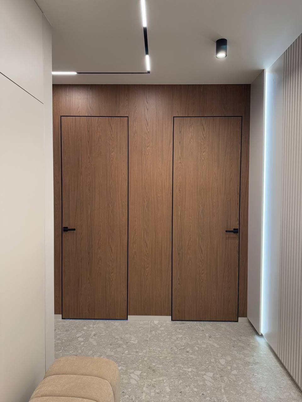 Wood finish hidden door systems by La Porte