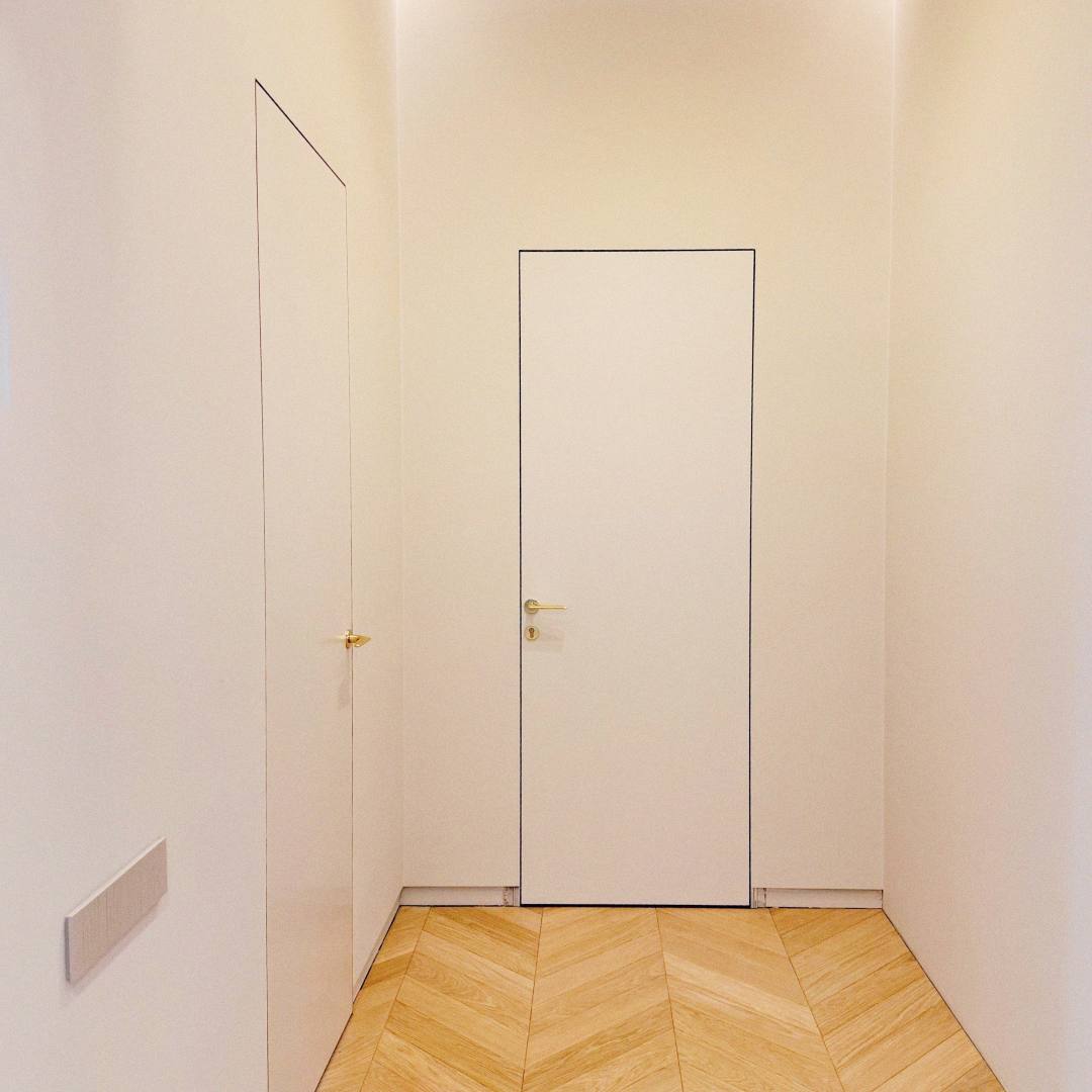 Minimal white hidden doors